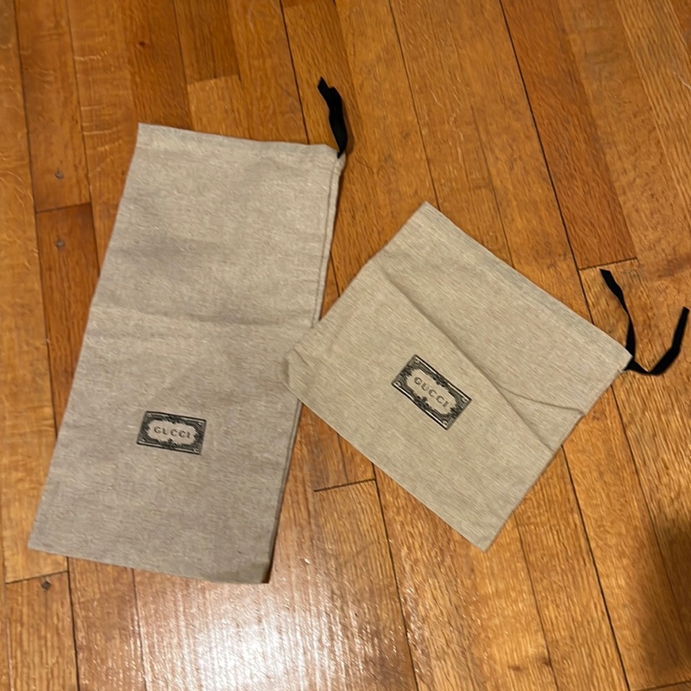 Authentic Gucci 2 draw string dust bags